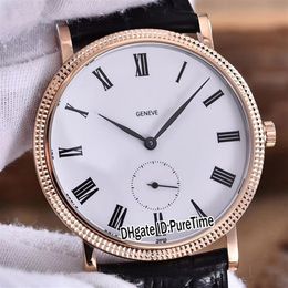 Edition Calatrava 5119R-001 Rose Gold White Dial Cal 215PS Mechanical Hand Winding Mens Watch 5 Colours Sapphire Glass Leather233v