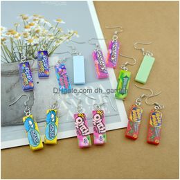 Stick Kawaii Chewing Gum Earrings Costume Trendy Style Woman Girl Jewellery Drop Delivery Smtri
