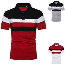 Mens Stylist Polo Shirts Luxury Men Clothes Short Sleeve Fashion Casual Men's Summer Lapel T Shirt Cotton Blend Striped Designer Size S-3XL