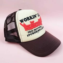 Ball Caps Y2k Sicko Trucker Baseball Cap for Women Men 3D Red Print Letter Hat Hip Hop Mesh Caps Adjustable Gorras x0928