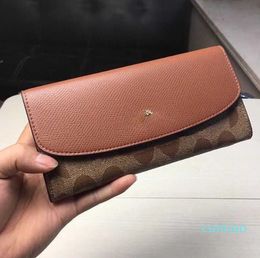 Luxury Wallets For Men Designer Purse Wallet Brand Women Long Card Holder Leather Designer Bag Fashion Colour Match Purses Pink Change Purse