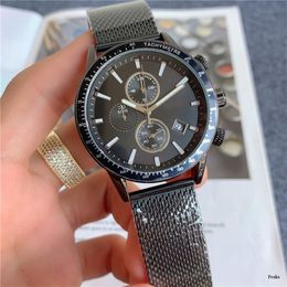 Stainless steel mesh strap mens watches quartz movement chronograph wristwatch all dial work high quality Analogue watch lifestyle w228C