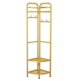 1-5 floor corner coat hanger Bedroom floor door corner corner to save space storage rack Metal coat hanger light luxury hat rack