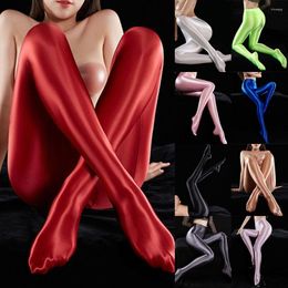 Women Socks Glossy Shiny Stretch Pants Stocking Dance Yoga Training Workout Pantyhose Tights Sports Club Leggings Fitness