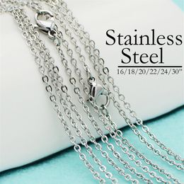 50 Pcs x Stainless Steel Necklace Chain NeoVogue 16 18 20 22 24 30 Inch Oval Link Cable Necklace Bulk Whole for Women & Men Y250e