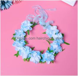 Hair Accessories Flower Crown Wreath Bride Wedding Gorgeous Headbands Braided Vine Headwear Garland Ornament For Women Girls Drop De Dh2Ls