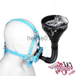 Bondage Sex Toys with Water Flail Red Mouth Stopper with Nail Pu Harness Open Mouth Funnel Sm Sex Couple Flirt Bedding Passion x0928