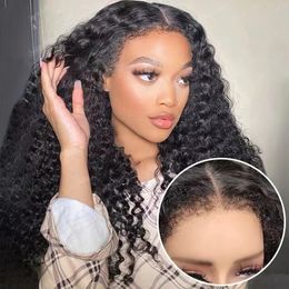 Realistic kinky edges afro curly 13x4 frontal hd lace free part long wig 100%human