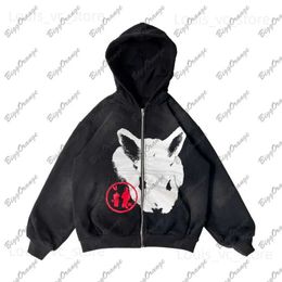 Men's Hoodies Sweatshirts Rock American Street Hoodie Goth Punk Zip Up Hoodie Y2k Casual Loose Fashion Clothing Women's harajuku oversized hoodie T230928