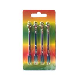 4pcs/pack Rainbow Silver Colour wax Accessories shovel Dab Dabber Tool 80mm dry herb Smoking Tools for oil Rigs Hand Glass Pipes Hookahs Water bong