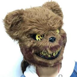 Teddy Bear Mask Plush Plastic Full Face Masks Toy Scary Killer Adult Evil Psycho Halloween Costume Fancy Dress Party Mask2393