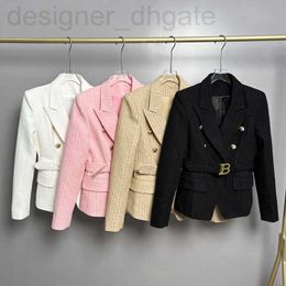 Women's Jackets designer 2023 New Fashion Small Suit B Family Lion Button Short Black and White Jacquard Top Coat S-5XL E60I