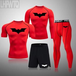 Men's Jackets Men's Gym Full Suit Superhero Compression Sportswear Long T-Shirt Fitness Quick Dry Fitness Running Workout Clothing 4XL 230927