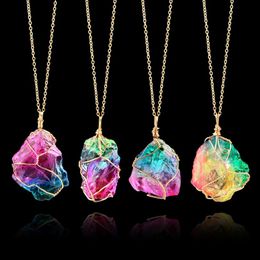 10Pc lot New Natural Crystal Quartz Healing Point Chakra Bead Gemstone Necklace Pendant original natural stone-style Pendant Neckl282L