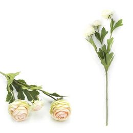 Artificial Ranunculus Flowers 42cm Long Real Touch Bulbs Silk Flower For Wedding Decoration Decorative & Wreaths283R