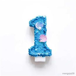 Christmas Decorations Birthday Candle Year Birthday Candle for Cake Blue Sea Shell Candle Topper for Party Decorations Supplies