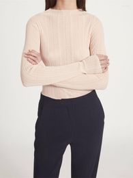 Women's Sweaters Women Semi-Turtleneck Air Feel Cotton Linen Sweater 2023 Early Spring Female Fresh Colour Pit Strip Basic Knit Undershirt