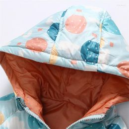Down Coat Toddler Puffer Jacket Cute Print Long Sleeve Zipper Cardigan Hoodie Winter For Infant Baby Spring Fall Outwear