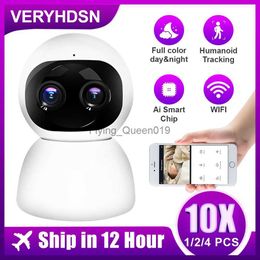 CCTV Lens 1/2/4PCS Wifi Camera 10X Zoom Security Surveillance Camera HD 2MP Wireless Home Baby Monitor CCTV Indoor Camera Night Vision 10M YQ230928