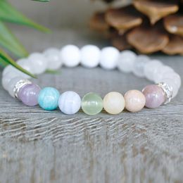 MG0945 7 Chakra Diffuser Bracelet Womens Healing Energy Crystals Bracelet Rainbow Gemstone Energy Protection Bracelet220l