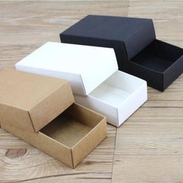 Gift Wrap 10pcs 22.5 9.5 4.5cm/25 6cm Cardboard Carton Paper Black Box Blank Craft White