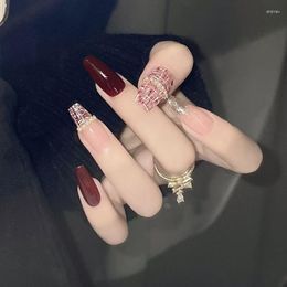 False Nails 10PCS Handmade Press On Full Cover Professional Manicuree Cherry Wearable Artificial With Designs