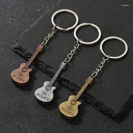 Keychains Mini Guitar Keychain Fashion Metal Pendant Musical Instruments Jewellery Party Gift Women Backpack Car Ornament Wholesale