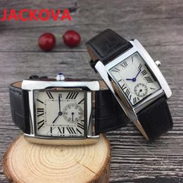 casual women men square dial watches dress famous designer leather strap quartz movement gift clock classic atmosphere business wr264m