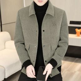 Men's Wool Blends Autumn Winter Jackets Men Fashion Thickened Warm Lapel Woollen Trench Coat Casual Business Overcoat Clothing 230928