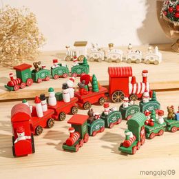 Christmas Decorations Wooden/Plastic Train Merry Christmas Ornament Christmas Decorations For Home 2023 Xmas Gifts Natal New Year R230928