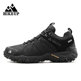 Dress Shoes HIKEUP Latest Men Hiking Shoe Mesh Breathable Nonslip Outdoor Sneakers Rock Climbing Trekking Hunting Boots Suede Leather 230927