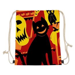 Totes Drawstring Bag Halloween Pumpkin Packaging Gift Drawstring Bag Backpack Portable Packaging Bag21stylishyslbags