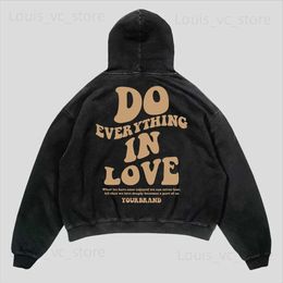 Men's Hoodies Sweatshirts New Y2K Embroidery Star Letters Cardigan Hooded Sweatshirt Men Women Harajuku Fashion Punk Loose Plus Fleece Streetwear T230928