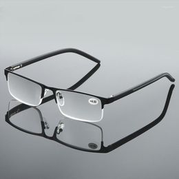 Sunglasses 2023 Half Frame Reading Glasses Men Business Semi-rimless Metal Optical Eyeglasses Presbyopia Eyewear 1.0 1.5 2.0 2.5 3.0