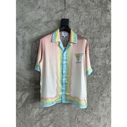 23ss Casablanca hawaiian shirt art sculpture human body printing thin American style silk shirt casual shirt casablanc