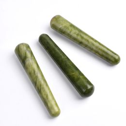 Wholesales Gemstone Massage Wand Natural Green Jade Mineral Gua Sha Tool Yoni Wand Eye Face Skincare Beauty Pointed Stick Tools