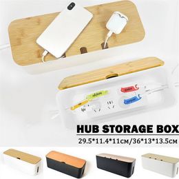 Cable Storage Box Power Strip Wire Case Anti Dust Charger Socket Organizer White Black Desktop Network Line Lines Storage Bin Z112152g