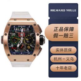 Swiss Original Watch Richardmill MensWomens Watches Richardmill RM1102 Mens Watch 18k Rose Gold Calendar Time Month Double Time Zone Automatic Mechanical Fam HBTR