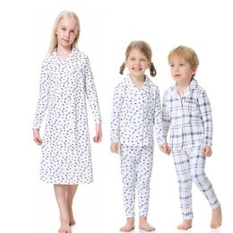 Family Matching Outfits AP grandma rose grandpa plaid set dress romper girls boys family matching clothes cotton casual clothing 230927