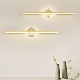 Wall Lamp Modern LED Luxury Golden Line Aluminum Sconces Used For Bathrooms Bedroom Living Rooms Study Lighting Luminaire Lustre