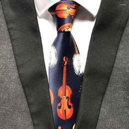 Bow Ties Designer Men's Music Musical Instruments Print Necktie Cravat For Musician Concert Christian Choirs