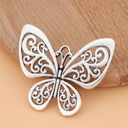 Pendant Necklaces 5pcs/Lot Tibetan Silver Hollow Open Large Butterfly Charms Pendants For DIY Necklace Jewelry Making Findings Accessories