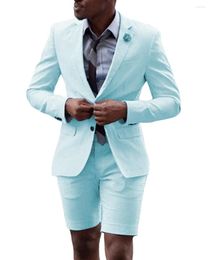 Men's Suits Casual Summer Wear Tuxedos With Short Pants 2 Buttons Custom Made Wedding Groom Prom Blazer Pieces Jacket Trouser