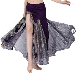 Stage Wear Women Professional Sexy Oriental Belly Dance Skirt Fishtail Spilt Long Spanish Costume Lace Up Practice Outfit Dress