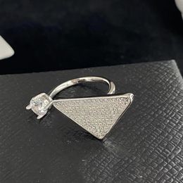 2022 New Triangle Open Ring Fashion Brand Designer Rings Women Gifts Wedding Jewellery Three Colours Available high quality with box269t