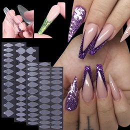 False Nails 24pcs French Forma Dual Sticker Silicone Line For Forms Tips Poly Nail Gel System Extension Mould