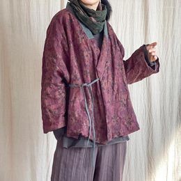 Women's Trench Coats Women Linen Retro Patchwork V Neck Lace Up Coat Parkas Ladies Short Outewear Female 2023 Vintage Flax