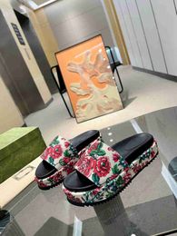 Brand New Womens Slippers Flower Casual Flange Slugged Bottom 5.5cm Beach Hotel Indoor Shoe Size 35-43