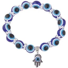 New Turkish Blue Evil Eye Beaded Strands Bracelets For Women Fashion Fatima Hand Charms Bracelet Evil Eyes Bangle Jewellery Accessories LL