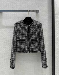 jackets womens women vintage designer tweed blazer jacket coat female milan runway dress causal long sleeve tops clothing suit IR7O